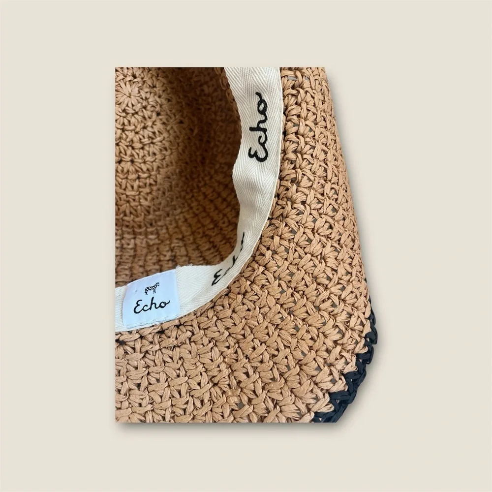 Echo Woven Straw Hat with Embroidered Band – Boho Western Style - Picture 3 of 3